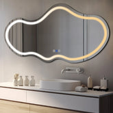 LED Spiegel Asymmetrisch Horizontal | Touch-Schalter | Anti-Beschlag-Funktion | Einstellbare Farbtemperatur - Reyze Seria Salono Model 1